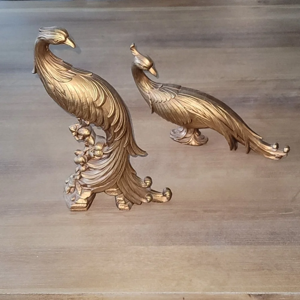 1960s Syroco Wood Phoenix Peacock Pheasant Birds - Picture 2 of 8